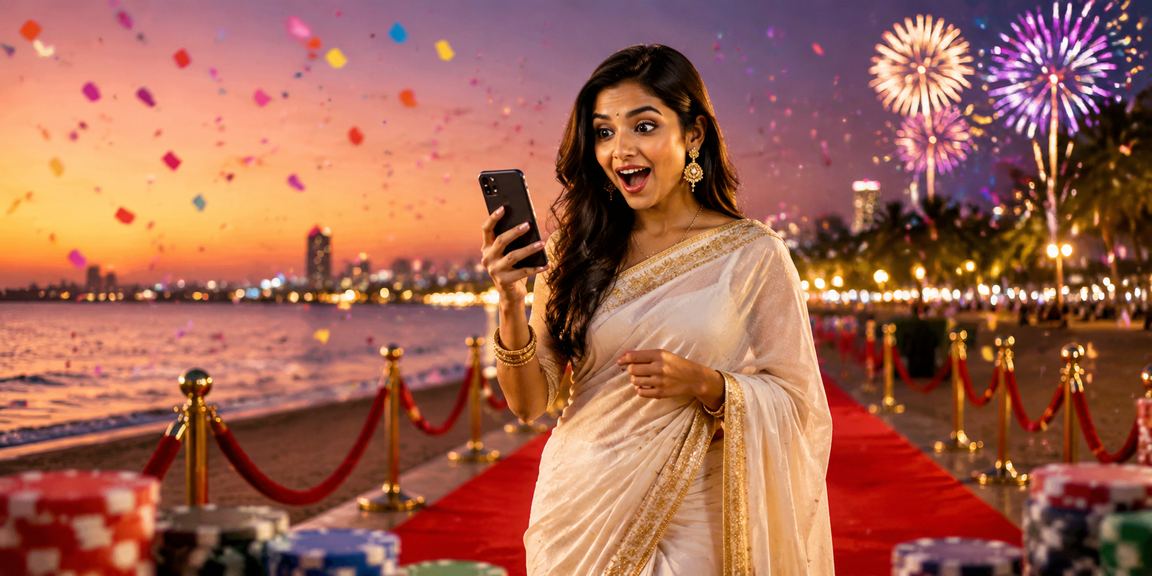 Mobile casino slots game on beach scenery in Chennai
